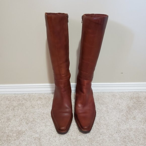 PIKOLINOS / 39, 8.5 / Women's Vintage Smooth Leather Square Toe Mid-Calf Boots - Picture 3 of 15